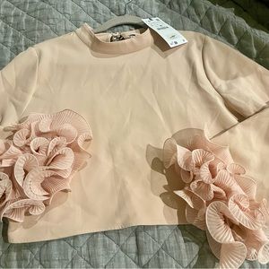 Zara ruffled sleeve blouse